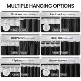 Grichril Home Theater Curtains Soundproof Room Separator, Room Divider Curtains for Ceiling Track System or Rod with Hooks 52 100 120 180 inch Wide, Privacy Floor to Ceiling Curtain, 1 Panel