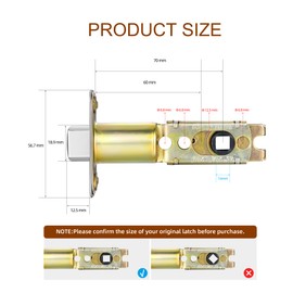 Newlaking Adjustable Door Lock Latch Kit - Heavy Duty Interior Door Latch Replacement Parts with Wood Dowel, Strike Plate & Dust-Boxes - Antique Pewter