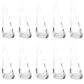 ColorfylCoco 10pcs Clear Transparent Cone Ring Holder Acrylic Ring Stand Non-Hollow Ring Storage Organizer Display