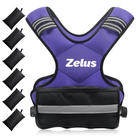 ZELUS Weighted Vest for Men and Women, Adjustable Body Weight Vest Exercise Set for Workouts, 4-10lb/11-20lb/20-32lb with 6 Ironsand Weights for Cardio Strength Training Walking Jogging, 11-20lb. Violet