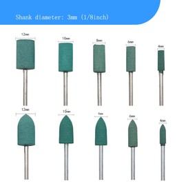 Luo ke 20 Pcs Rubber Polishing Bits, 1/8'' Shank Silicone Rubber Buffing Tools Polishing Kits for Rotary Tools