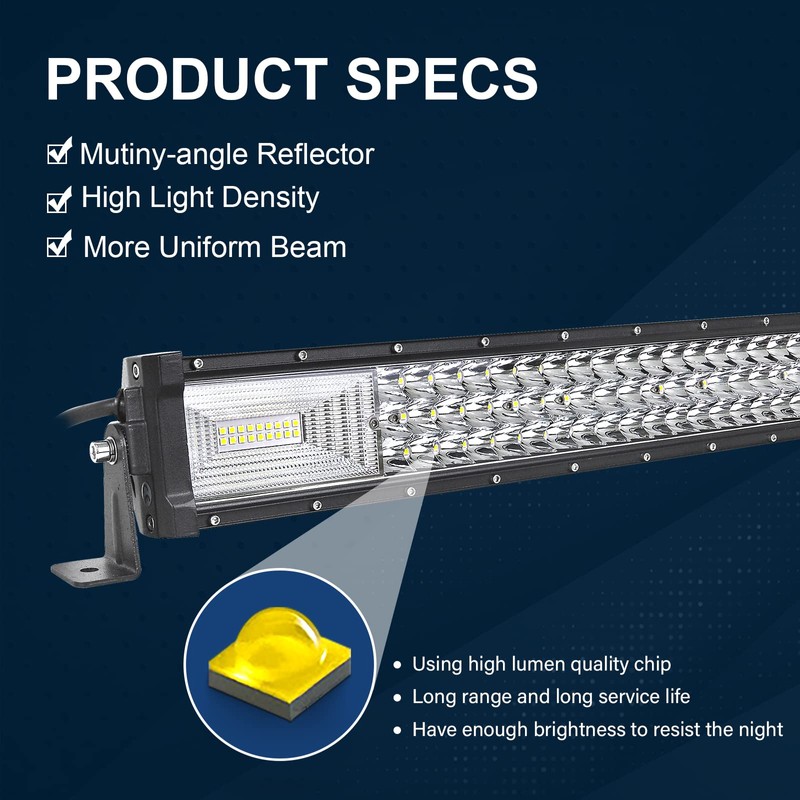 AUXTINGS 52 inch Triple Row LED Light Bar with Wiring