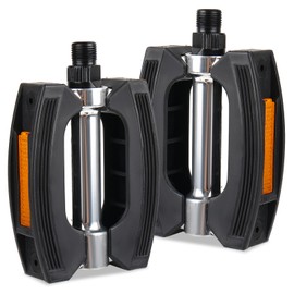 Bicycle Pedals, Bicycle Pedals City/Trekking Comfort Non-Slip Bicycle Pedals Set for City Bike, Trekking Bike, E-Bike, Reflectors, StVZO, One Size EU (613 / Black)