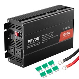 VEVOR Modified Sine Wave Inverter, Max. 5000W, DC 12V to AC 120V Power Inverter with 6 AC Outlets 2 USB Port 1 Type-C Port, LCD Display and Remote Controller for High Load Home Appliances - Color: 1500 W