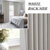 Natural Melange Taupe Blackout Curtains 102 Inch Long Flax Linen