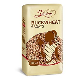 Skvira Buckwheat Groats Roasted Kasha GMO Free 800 gr / 28.22 Oz Grechka ( 1 Pack )