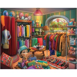 White Mountain Thrift Store Puzzle 1000 Piece Vintage Shopping Jigsaw Puzzles for Adults and Families