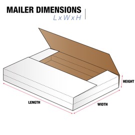 Tape Logic TLM20161 Jumbo Fold-Over Mailers, 20" x 16" x 1", White (Pack of 20)