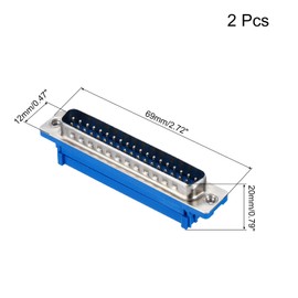 sourcing map D-sub Connector DB37 IDC Crimp Connector Male Socket 37-pin 2-Row Male Serial Port Terminal Breakout for Mechanical Equipment CNC Computers Pack of 2