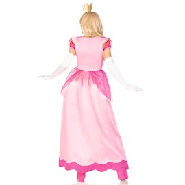Leg Avenue Women's 2 Pc Classic Pink Princess Costume with Satin Gown, Crown Headband, Large