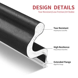 SILIENTWERK 100 Feet Kerf Door Weather Stripping Door Seal, Long Reach V-Shaped Door Seal Strip for Door Frame Door Weatherstripping Insulation Strip Door Soundproofing for Large Gap(Black)