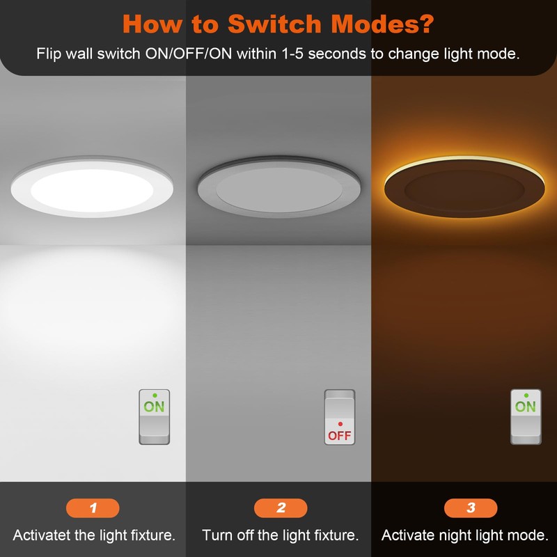 ZYC Canless LED Recessed Lighting 6 Inch 6 Pack 5CCT