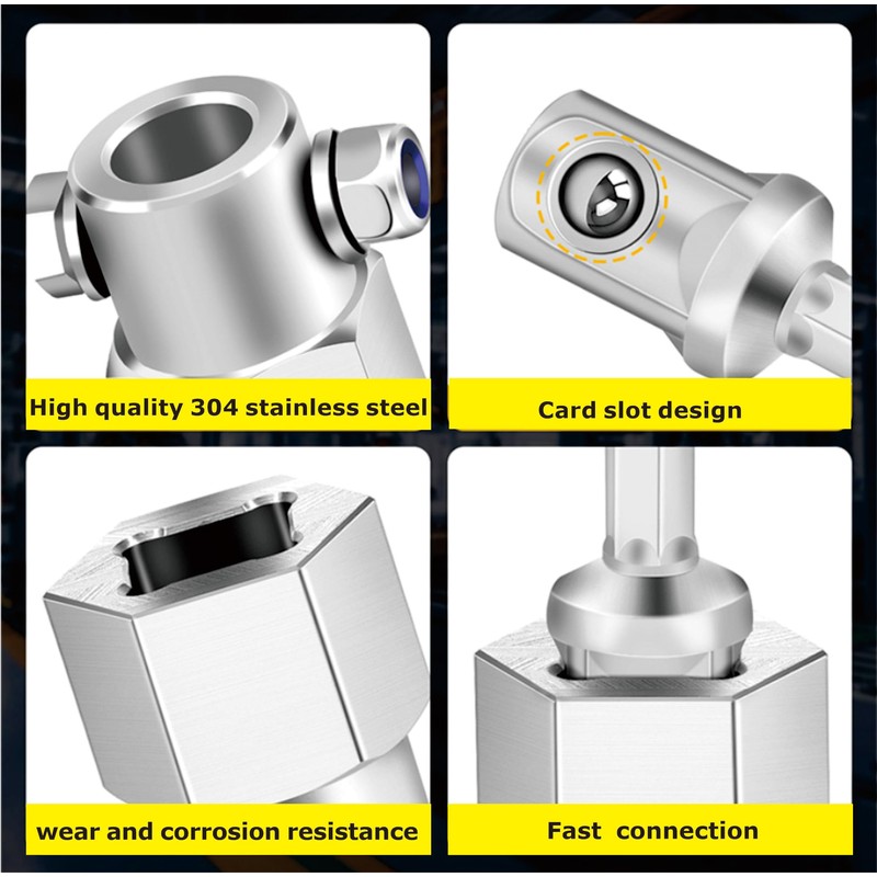 Upgraded Stainless Steel Top Wind Trailer Jack Crank Handle Cordless