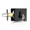 Probrico Black Double Cylinder Deadbolt,Keyed Both Side,Residential Security Square Door
