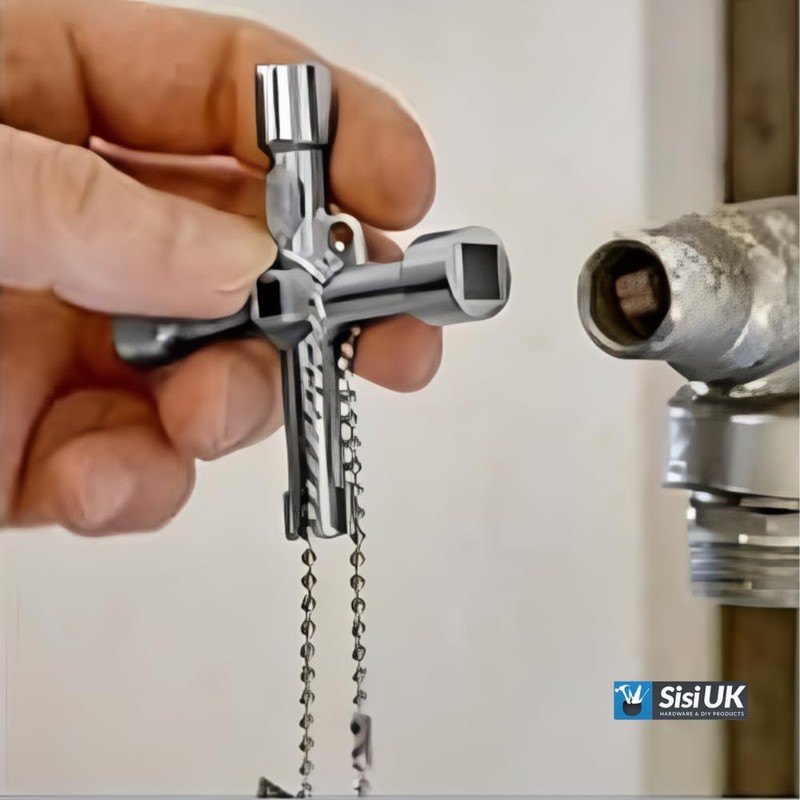 4 Way Multifunctional Utility Key Metal Silver Multi Utility Key