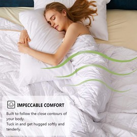 Dornroscn Bamboo-Derived Rayon Cooling Weighted Blanket with Premium Glass Beads Heavy Blanket 30 lbs 88"x104" White