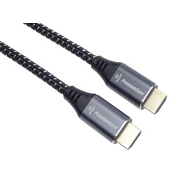 PremiumCord 8K Ultra High Speed HDMI 2.1 Cable M/M 48Gbps with Ethernet, Video Resolution 8K @ 60Hz, Deep Colour, 3D, EDID, ARC, HDR, 3X Shielded, Textile Cable Braid, Gold-Plated, Length 1 m