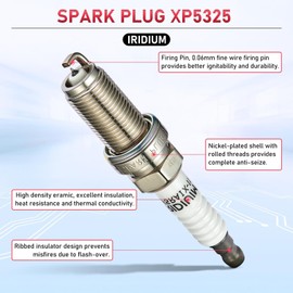 Unifizz XP5325 4469 Iridium Spark Plugs 4 Pack For Kia Forte Koup Sorento Sportage Optima Scion tC HYU-NDAI Santa Fe Tucson NI-SSAN Altima Sentra 1.8L 2.0L 2.4L 2.5L L4 Spark Plug