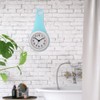 Fashionable Waterproof Hanging Bathroom Kitchen Clock Home Decoration (Blue)