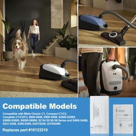 Alrens 10 Pack AirClean Filters and Motor Protection Filters Replacement for Miele Vacuum Compact C1 C2, Complete C1 C2 C3, Classic C1, S200-S899 S2000-S8999 S2 S4 S5 S6 S8 Series