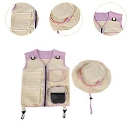 Amagogo 2X Vest and Hat Backyard Adventure Outdoor Activity Fishing Adventure Camping Vest for Boys Girls 3-8 Years