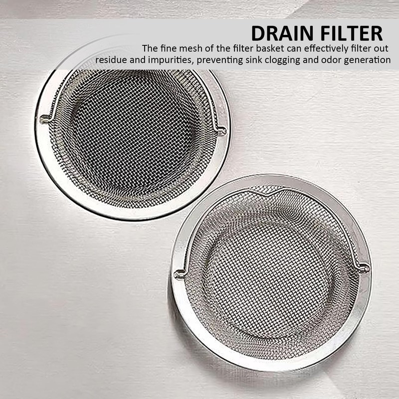 Pack of 3 Sink Strainer with Handle, 1 Piece Brush,