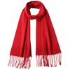 Atano Mens Fine Soft Scarf with Tassel Ends Red