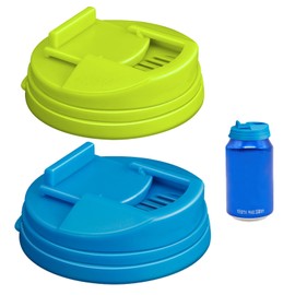 4 Pack Soda Can Covers Beer Beverage Can Covers Reusable Leakproof Drink Can Lids Protector for Beer, Juice & Soft Drink Beverage (Blue & Yellow)