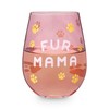 Fur Mama 20 oz Stemless Wine Glass by Blush, Pink