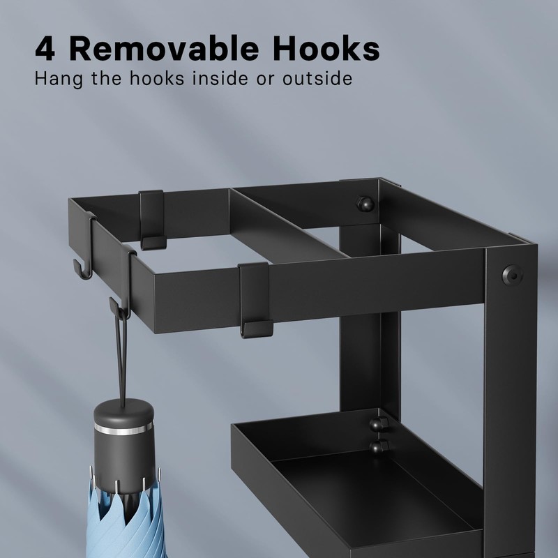 Kawaiita Umbrella Stand, Steel Umbrella Holder Rack with Small Shelf,