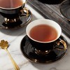 DUJUST Porcelain Tea Cup and Saucer Set with Spoon -