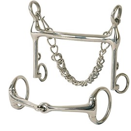 Korsteel Stainless Steel Mullen Mouth Fixed Cheek Eggbutt Weymouth Set Size - 5"