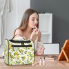 cfpolar Toiletry Bag for Women, Yellow Lemon Flower Hanging Travel