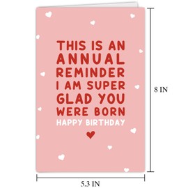 Funny Birthday Card for Friend Family, Happy Birthday Card for Women Men, I Am Super Glad You Were Born