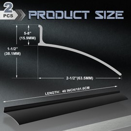 Hicarer 2 Pcs Black Anodized Aluminum Door Drip Cap Overall Height 1-1/2 Inches Overhead Rain Top Drip Edge Door and Window Rain Deflector Home Rain Drip Guard Door Top Weatherstrip (40 Inch) (Black)