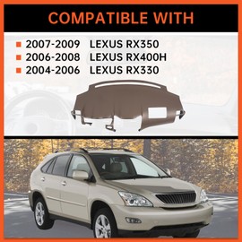 ECOTRIC Dash Cover Compatible with Lexus RX350 2007-2009 & Lexus RX400h 2006-2008 & Lexus RX330 2004-2006 Molded Dashboard Overlay Skin Cap Brown NOT A Replacement