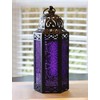 Vela Lanterns Portavelas Decorativo marroqui Faroles, Cristal Morado, Mediano