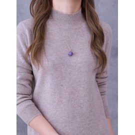 COAI 0.6 inch (16 mm) Power Stone Amulet Power Stone Necklace, Charoite, charoite