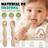 10PCS Juego Cucharas Masticables de Silicona,cucharas masticables de silicona arcoíris,con