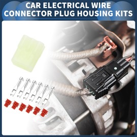 INFINAUTO 6 Pin Car Electrical Wire Connector Plug Housing Kits, 2.2mm Series Car RV Truck Female Wire Terminal Connector Beige, 1 Set