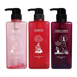 MOOMIN Maruei Nissan Pecolo Lotion Bottle Set of 3 Shampoo Bottles Dispenser (Moomin & Little Mii)