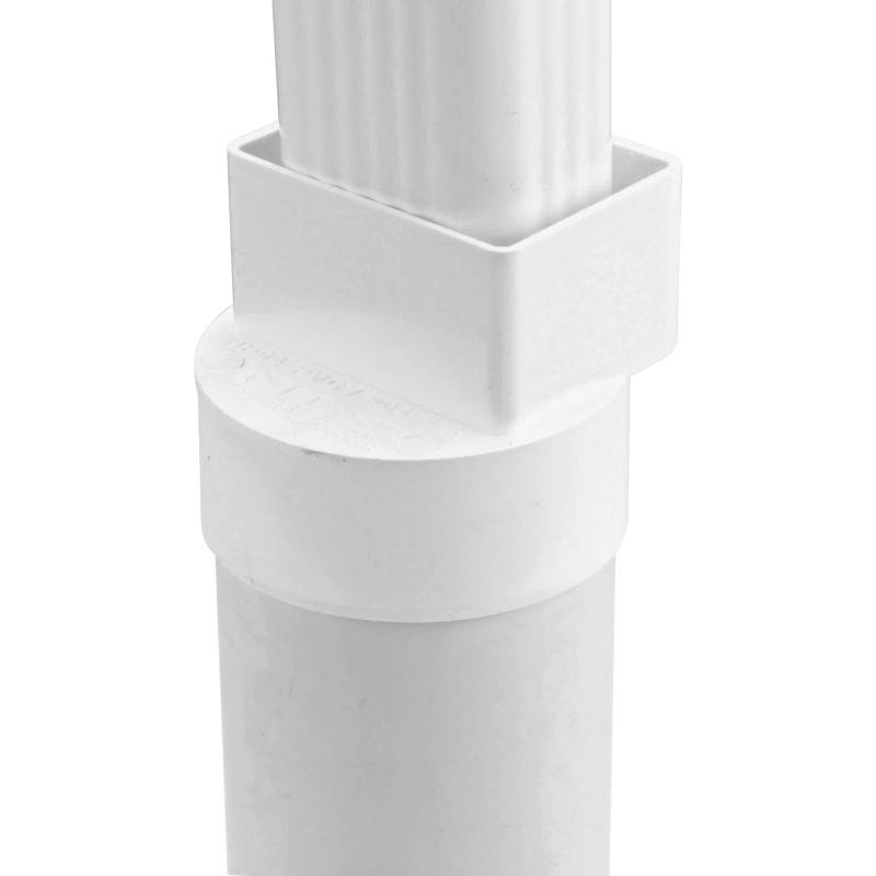 NDS 9P04 White Offset Downspout Adapter PVC Drain Fitting 2x3x4