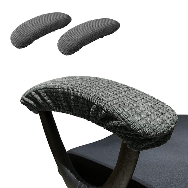 Golden Apple 1 Pair Office Chair Arm Slipcovers Elastic Desk Chair Armrest Protectors Removable Office Chair Armrest Covers (Dark Gray)