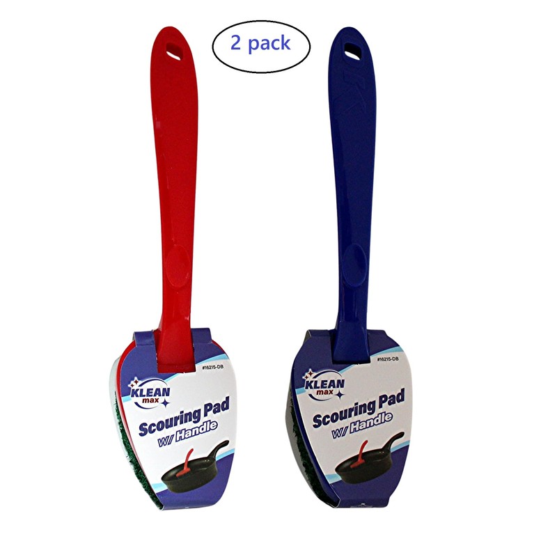 2-Pack Scouring Pad with Handle – Non-Scratch Scrubber for Kitchen,