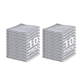 Wangzhenxi 20pcs Steel Wool Dishcloths, Non-Scratch Multipurpose Cleaning Rags for Kitchen Cookware Pans Pots, Reusable Wet and Dry Wire Dishwashing Cloths
