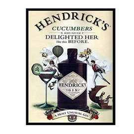 Hendricks Gin Never Delighted Her Like This Before Vintage Style Metal Advertising Wall Plaque Sign 8 X 12 inch