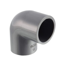 sourcing map PVC Pipe Fitting 20mm Slip Socket 90 Degree Elbow Coupling Connector Gray 2Pcs