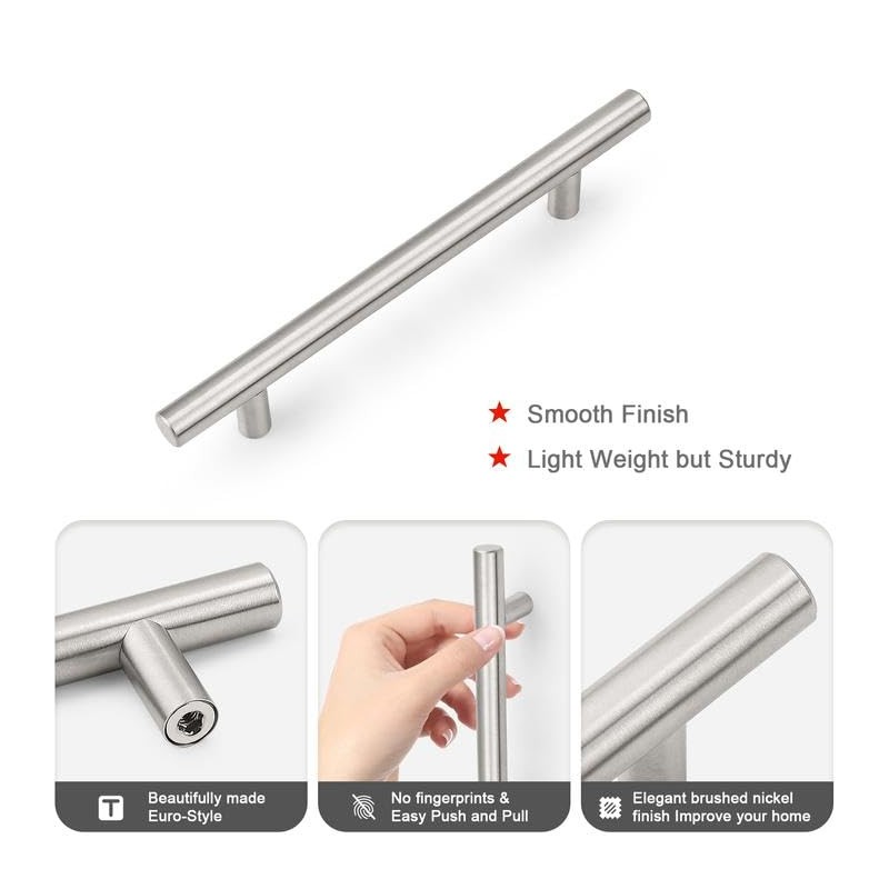 Probrico 6 Pack Brushed Nickel Kitchen Cabinet Pulls 4 inch