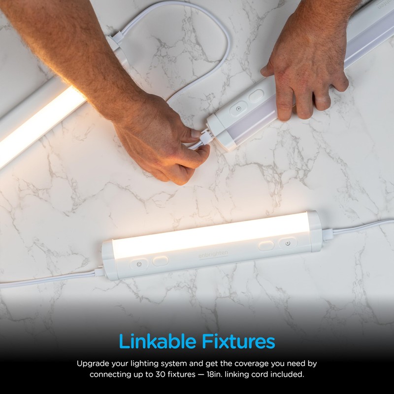 Enbrighten 18 inch Plug-in Under Cabinet Lights, 1245 Lumens, Five