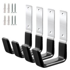 Heavy Duty Steel Garage Hooks,Garage Storage Utility Hooks,Anti-Slip Garage Hooks,Garage Garden Tool Organizer,Steel Wall Mount Hooks, Garden Hose Hanger, Garden J Hooks (Small-4PC)